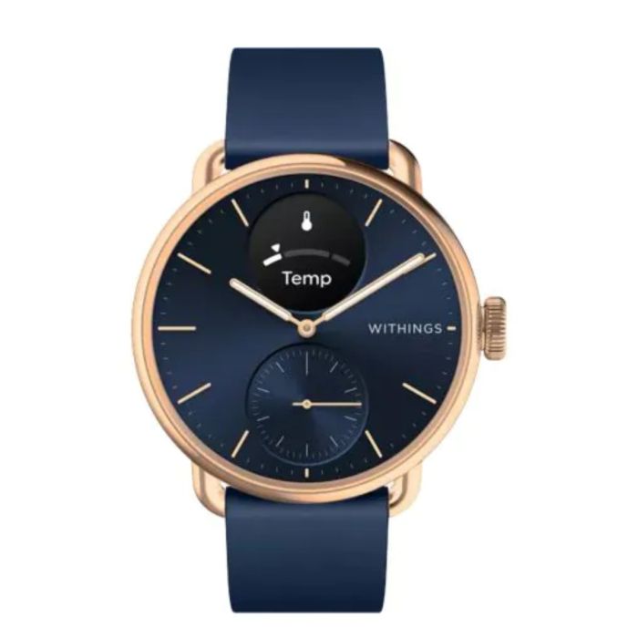 Withings Scanwatch 2 38mm Sininen älykello ruusukultaisin kehyksin, unisex