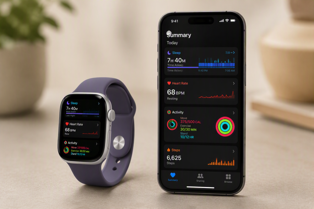 Apple Watch Series 11 iPhonen kanssa.